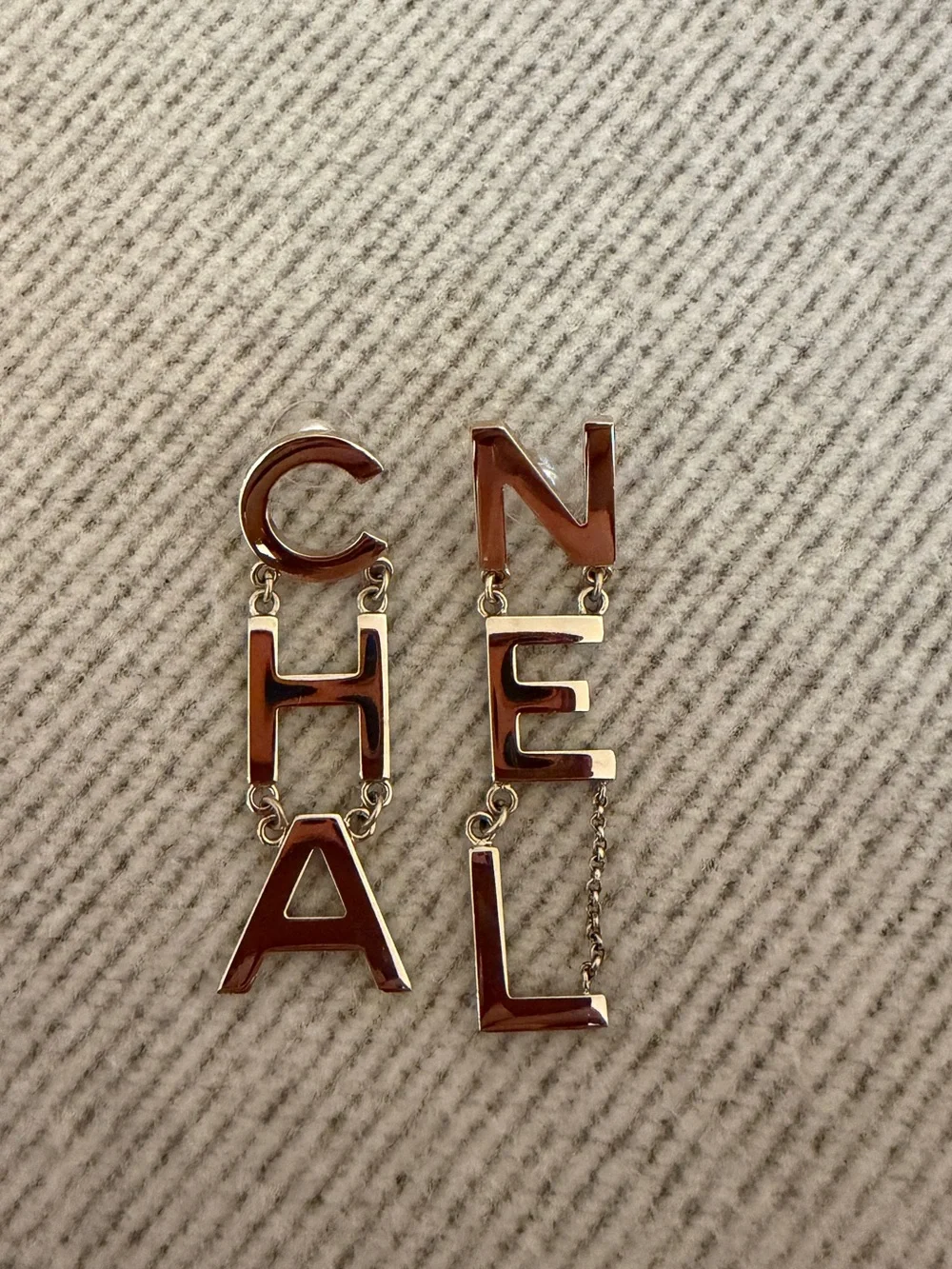 Chanel Drop Letter Earrings